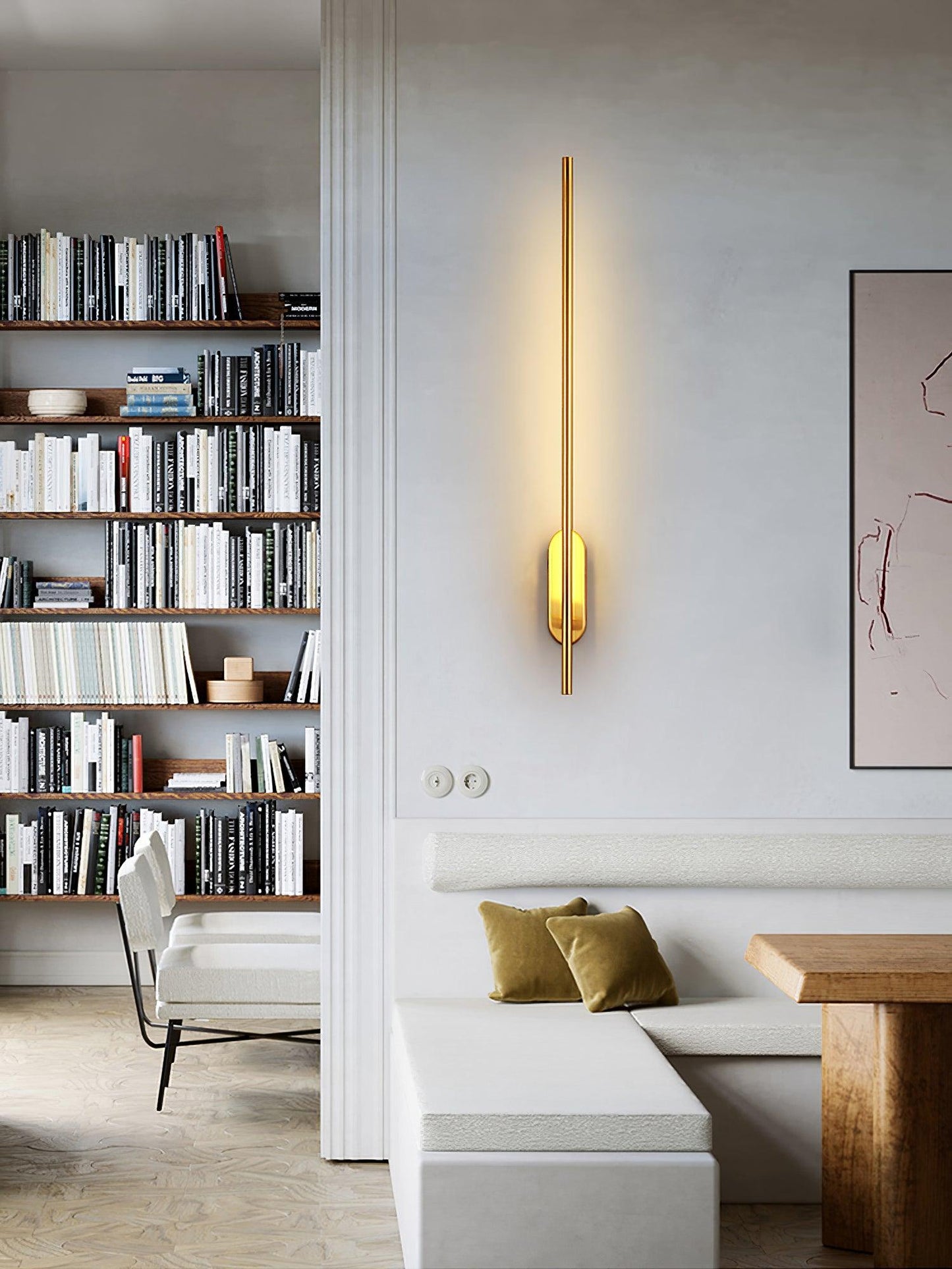 Stick Shaped Plug-In Sconce | Handcrafted Iron & Acrylic | Warm, Neutral, Cool Light Options