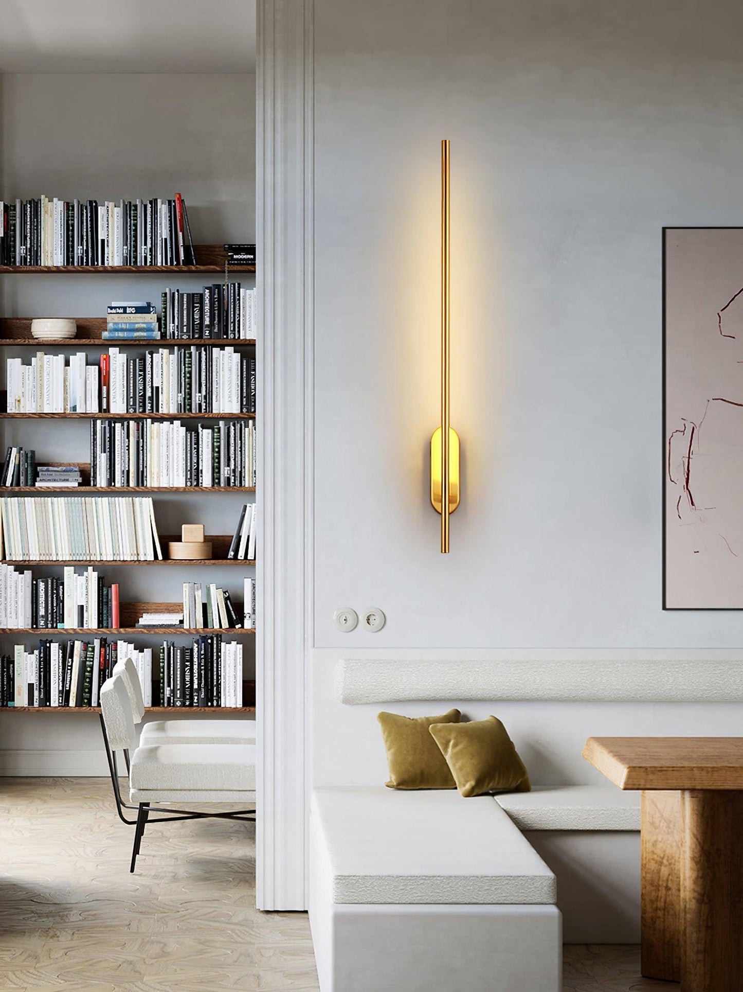 Stick Shaped Plug-In Sconce | Handcrafted Iron & Acrylic | Warm, Neutral, Cool Light Options