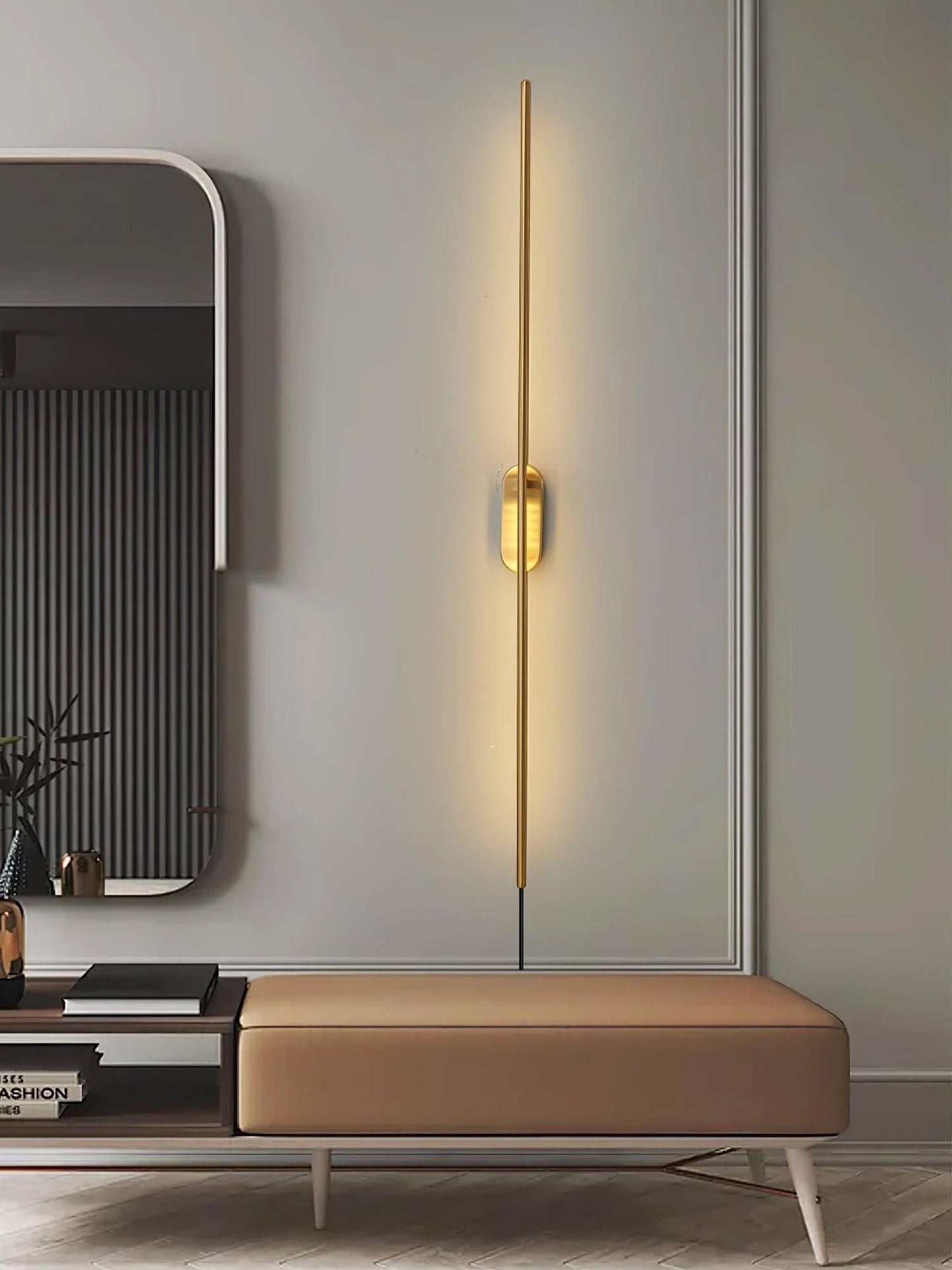 Stick Shaped Plug-In Sconce | Handcrafted Iron & Acrylic | Warm, Neutral, Cool Light Options