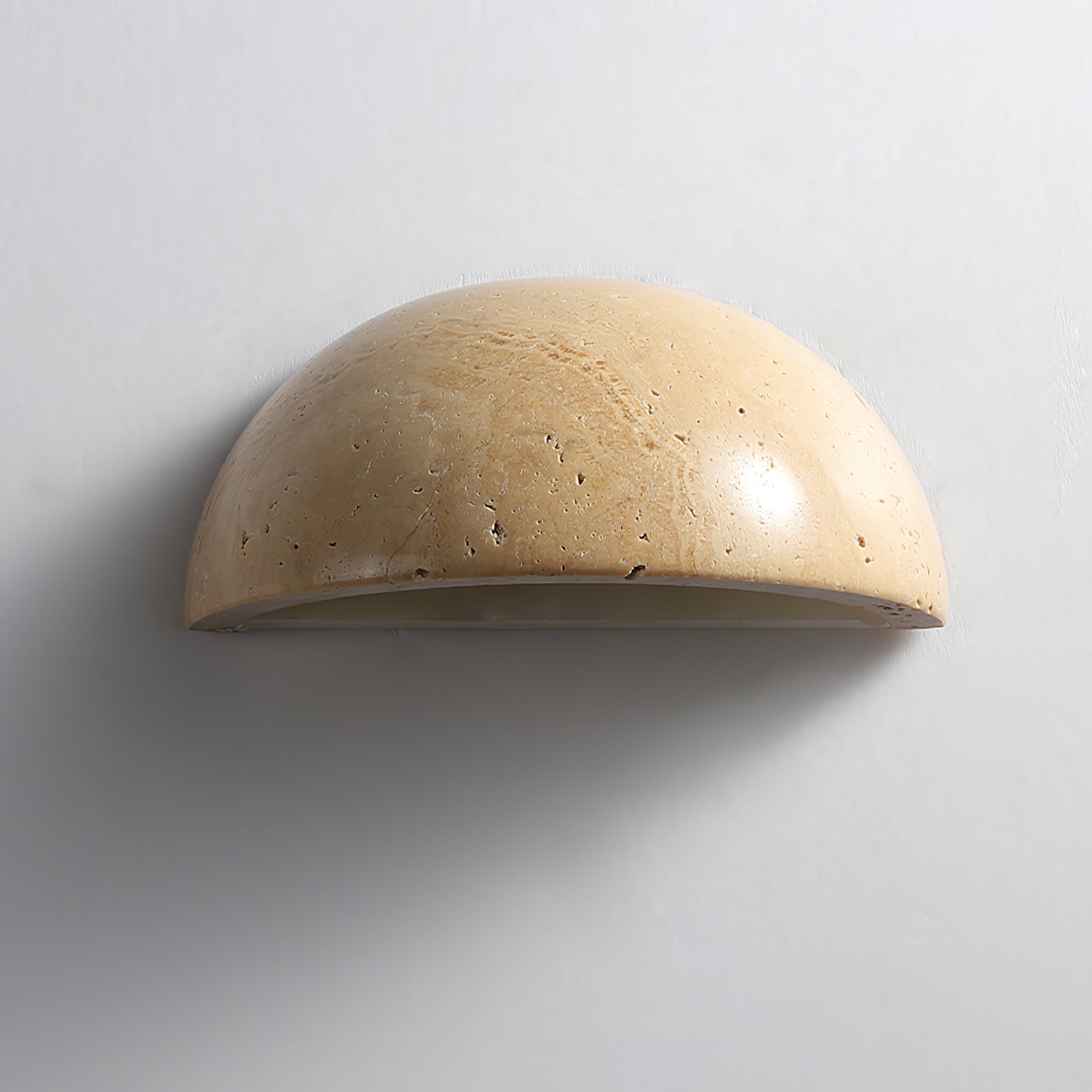Travertine Wall Light | Natural Stone | Yellow | 15cm Diameter