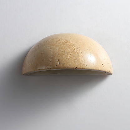 Travertine Wall Light | Natural Stone | Yellow | 15cm Diameter