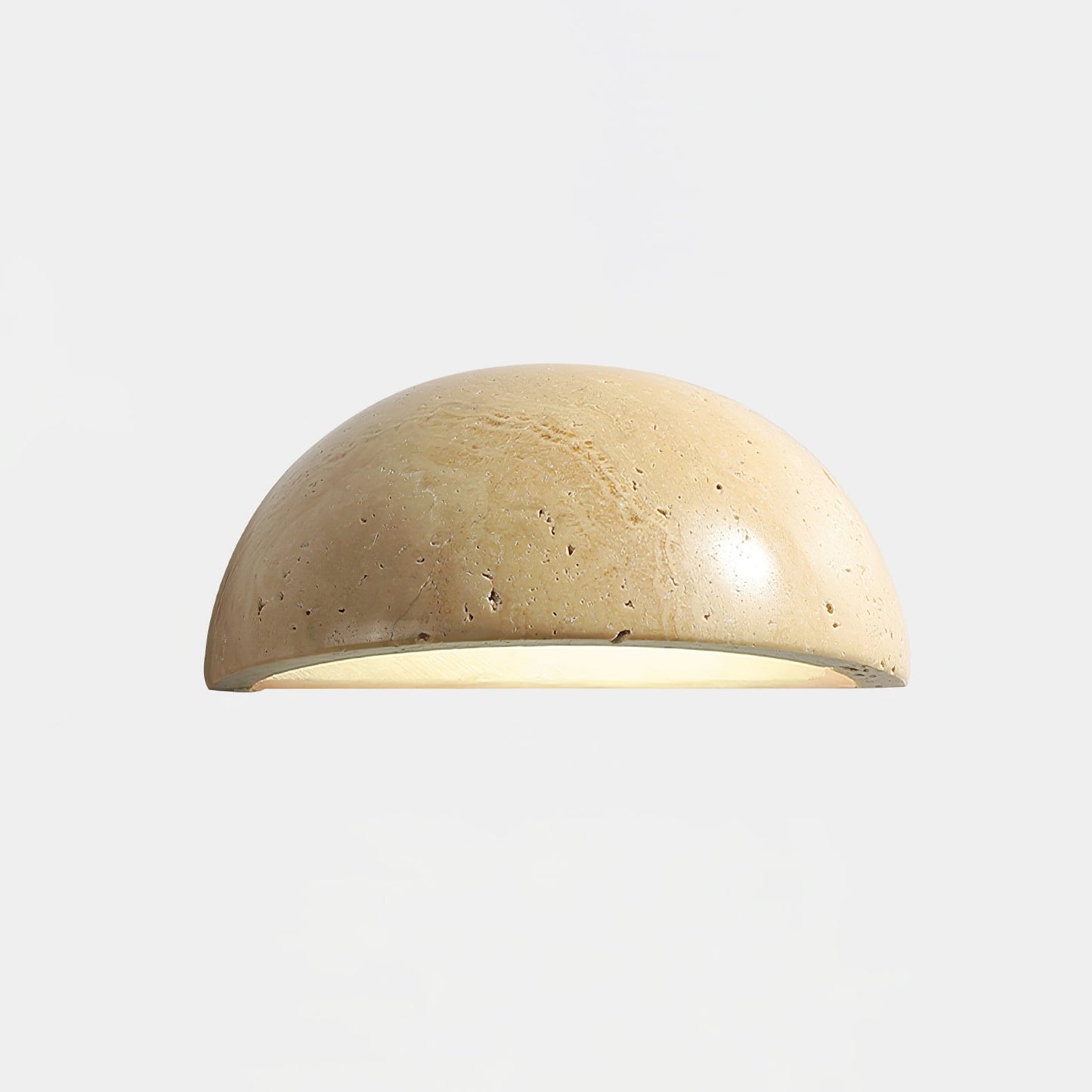 Travertine Wall Light | Natural Stone | Yellow | 15cm Diameter
