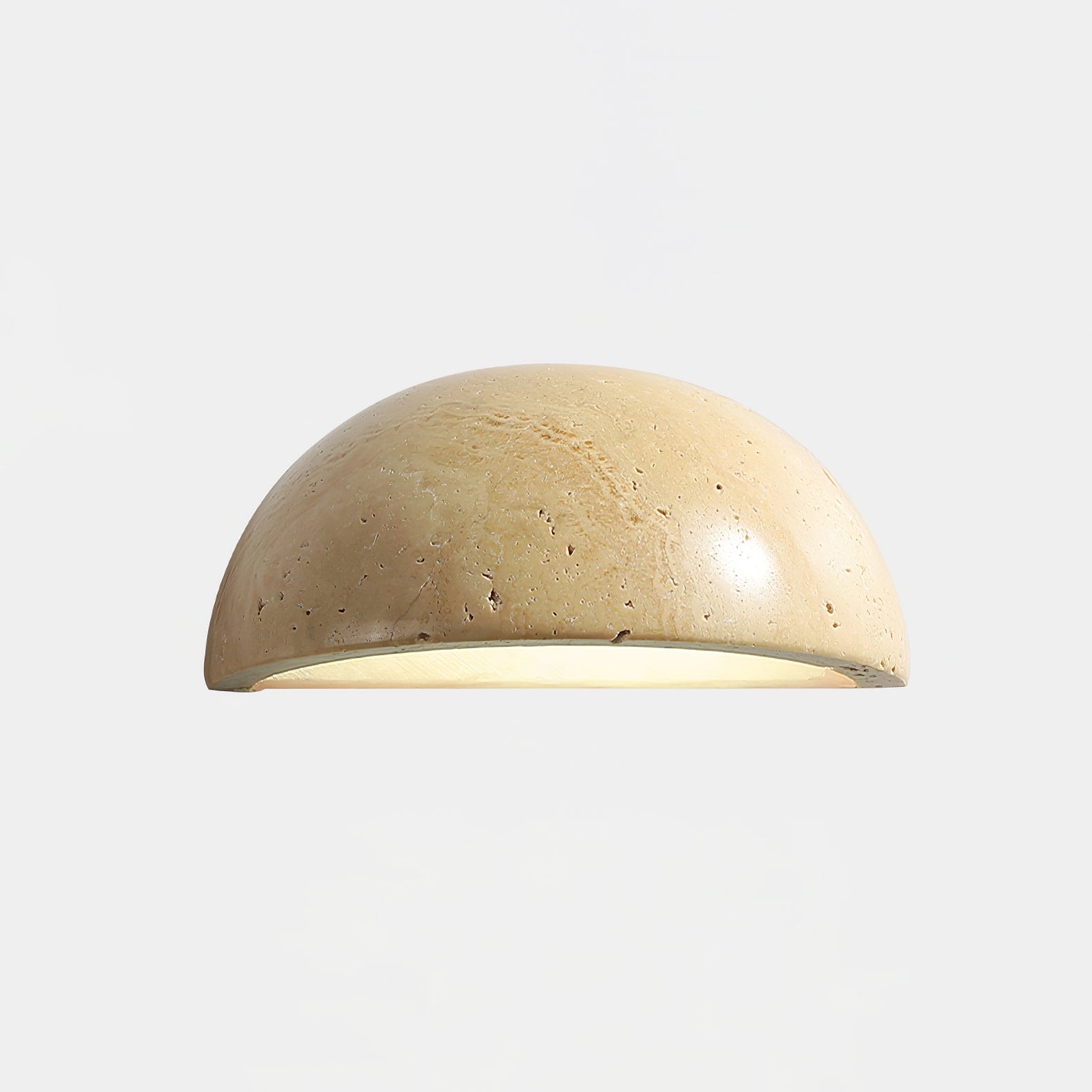 Travertine Wall Light | Natural Stone | Yellow | 15cm Diameter
