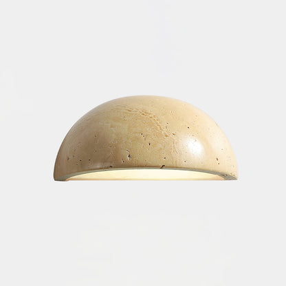 Travertine Wall Light | Natural Stone | Yellow | 15cm Diameter