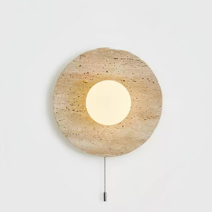 Lunar Eclipse Wall Light | Yellow Travertine | 25cm or 30cm Diameter