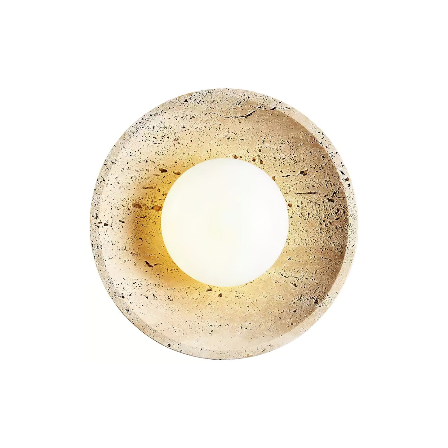 Lunar Eclipse Wall Light | Yellow Travertine | 25cm or 30cm Diameter