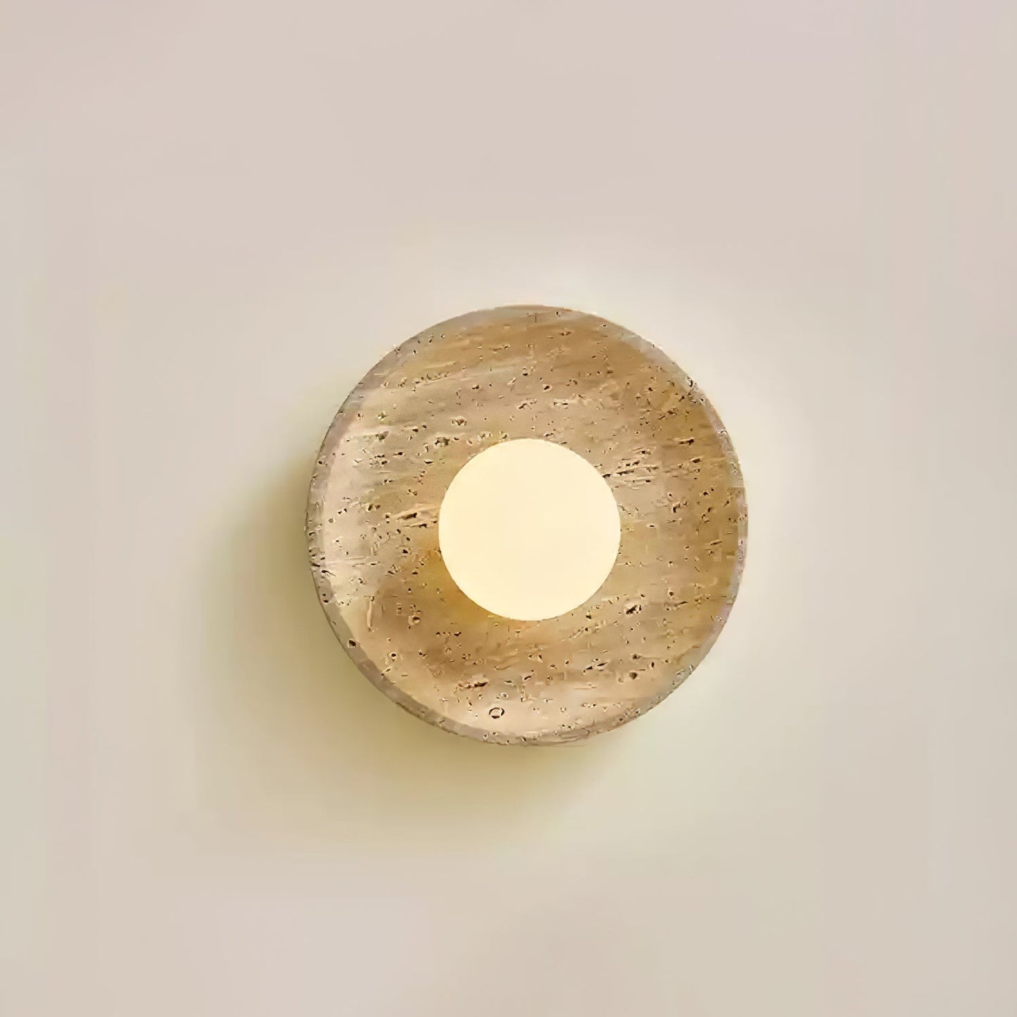 Lunar Eclipse Wall Light | Yellow Travertine | 25cm or 30cm Diameter
