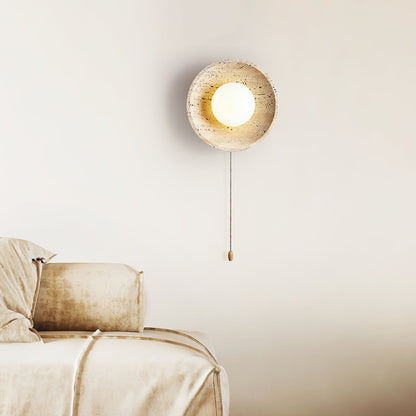 Lunar Eclipse Wall Light | Yellow Travertine | 25cm or 30cm Diameter