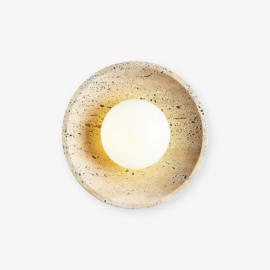 Lunar Eclipse Wall Light | Yellow Travertine | 25cm or 30cm Diameter