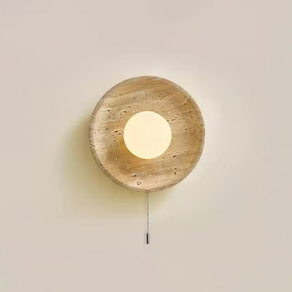 Lunar Eclipse Wall Light | Yellow Travertine | 25cm or 30cm Diameter
