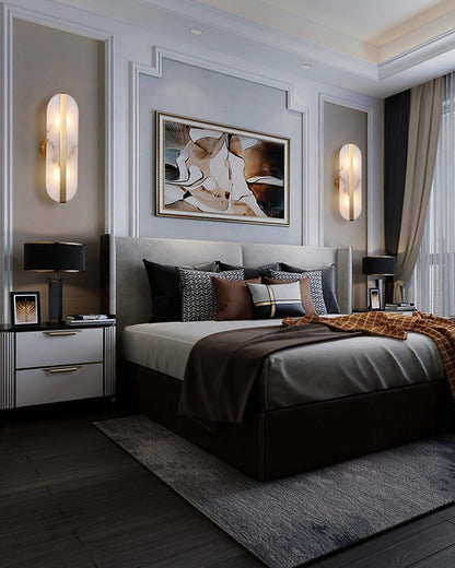 Alabaster LED Wall Sconce | Brass Finish | Set of 2