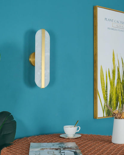 Alabaster LED Wall Sconce | Brass Finish | Set of 2