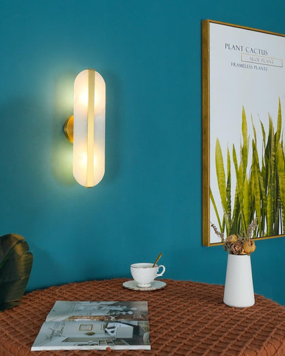 Alabaster LED Wall Sconce | Brass Finish | Set of 2