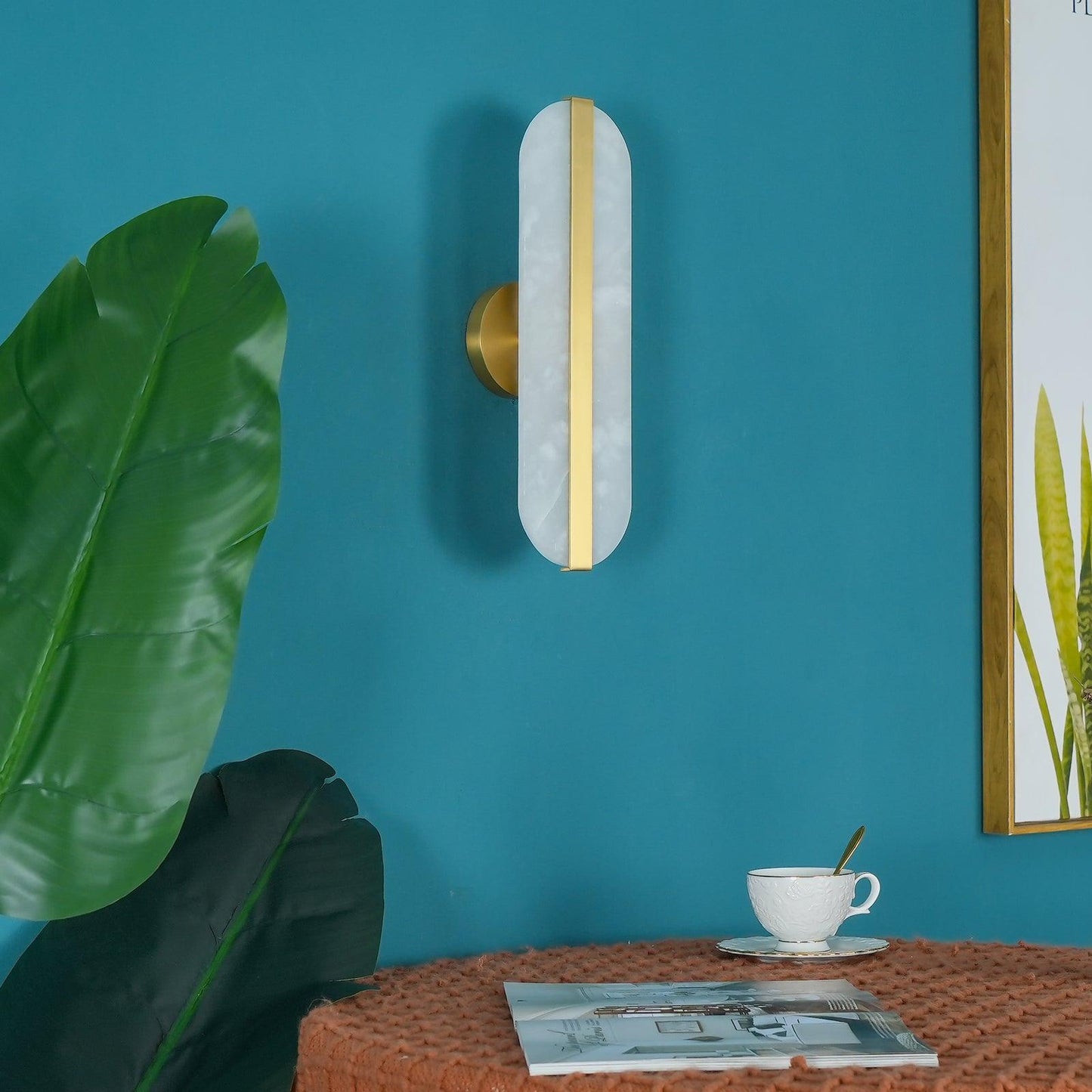 Alabaster LED Wall Sconce | Brass Finish | Set of 2