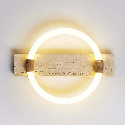 Inverted Ceiling Lamp | Yellow Travertine & Acrylic | 40cm x 30cm