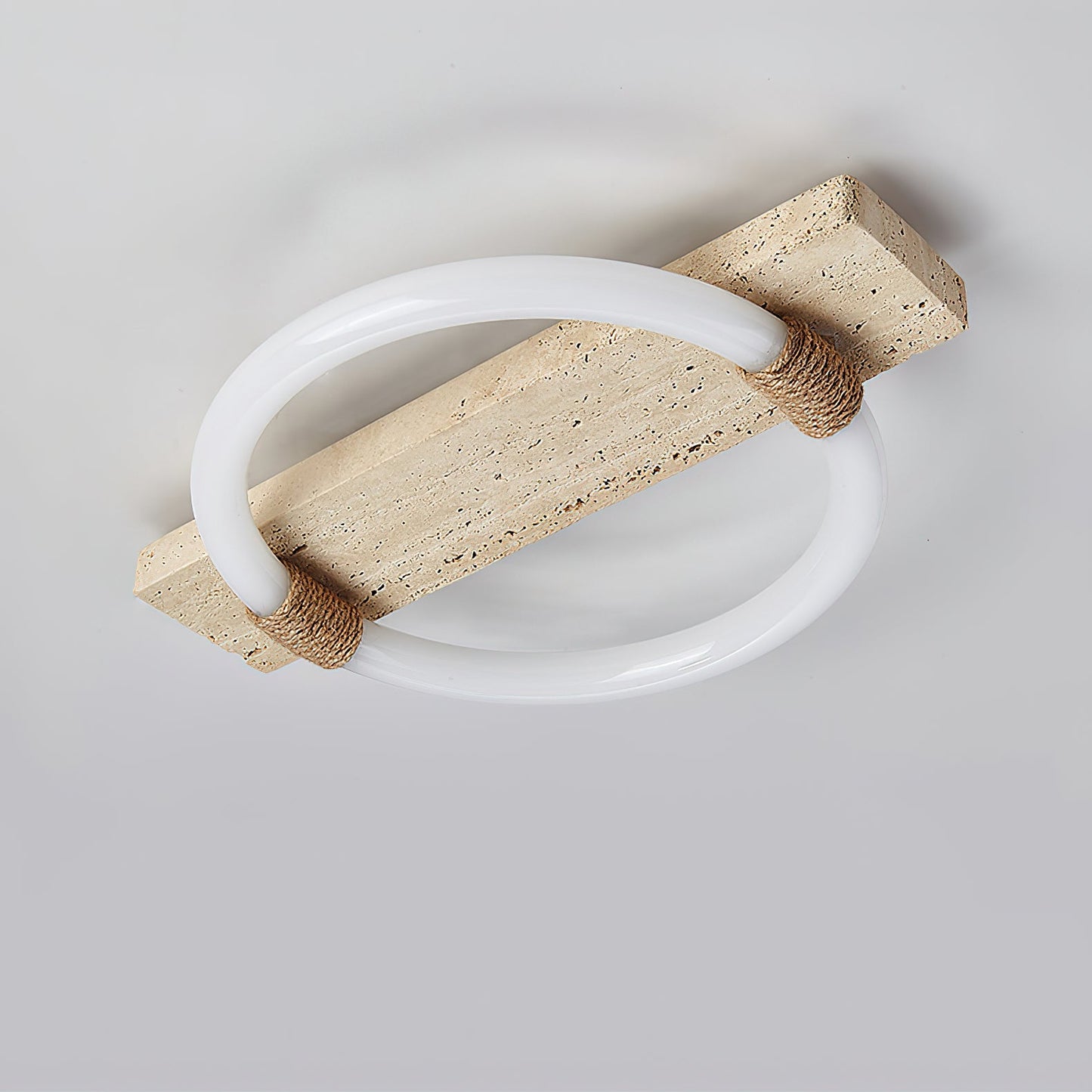 Inverted Ceiling Lamp | Yellow Travertine & Acrylic | 40cm x 30cm