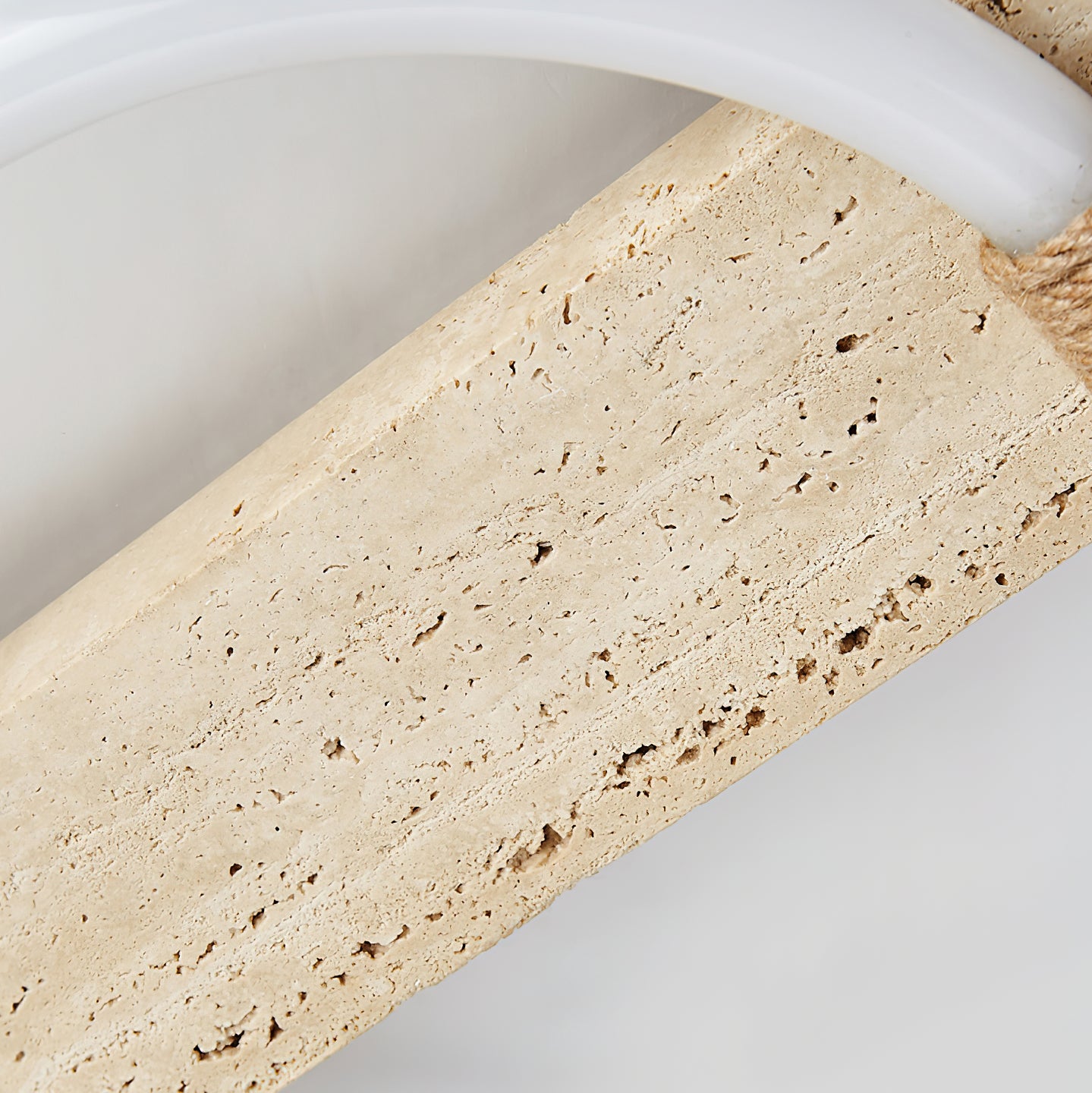 Inverted Ceiling Lamp | Yellow Travertine & Acrylic | 40cm x 30cm