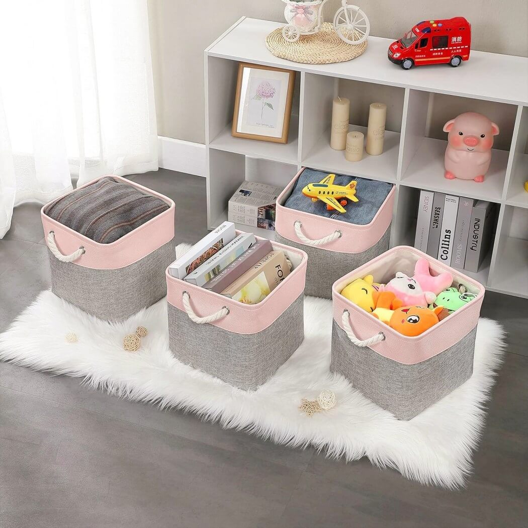 Fabric Storage Baskets | Set of 3 | 30cm Cube