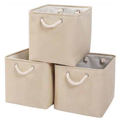Canvas Storage Boxes | Beige | Set of 3