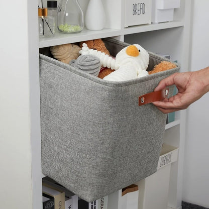 Canvas Storage Cube Box | High-Quality Fabric | 3 Pack
