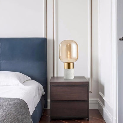 Storm Table Lamp | Glass & Marble | 23cm Diameter