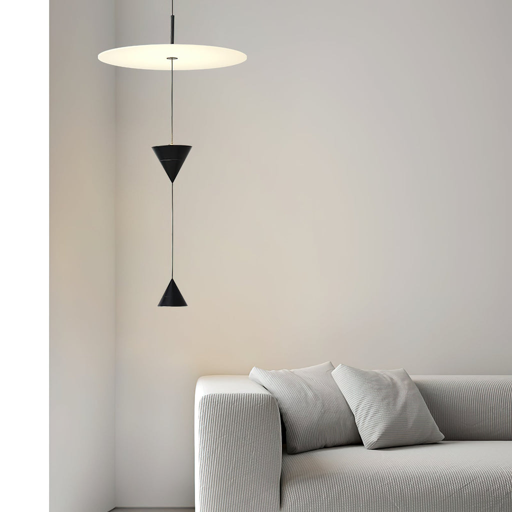 Stralunata Pendant Lamp | Minimalist Metal Design | Adjustable Height
