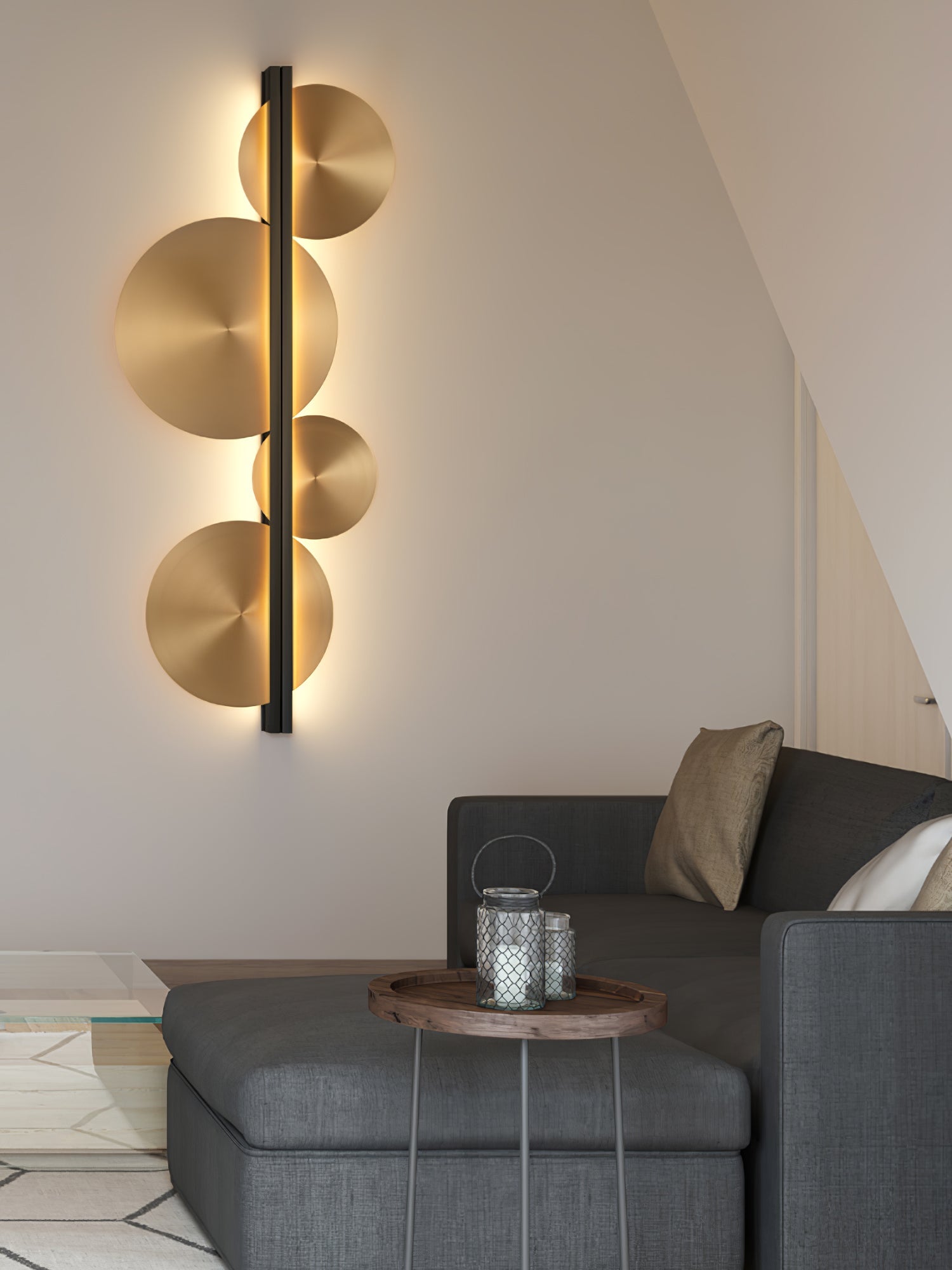 Strate Wall Lamp | Gold Stainless Steel | Set of 2