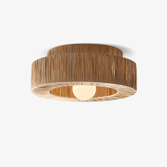 Straw Art Ceiling Lamp | Handcrafted Raffia | 35cm/45cm Diameter