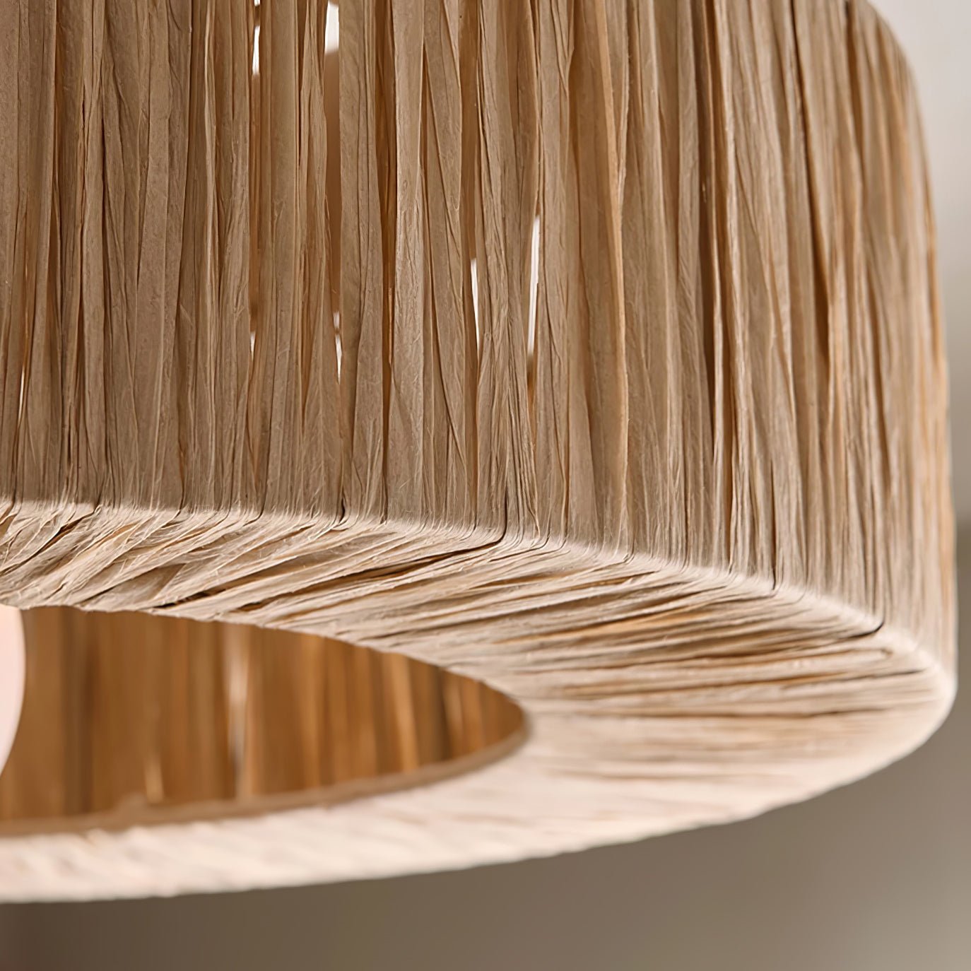 Straw Art Ceiling Lamp | Handcrafted Raffia | 35cm/45cm Diameter