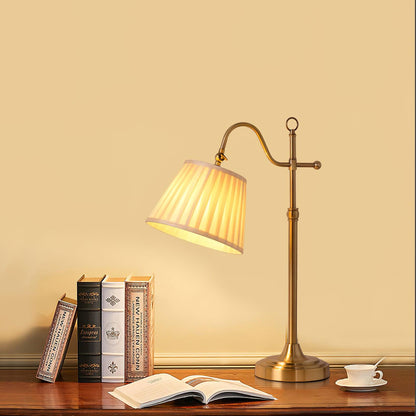 Suffolk Table Lamp | Antique Brass | Adjustable Cream Shade