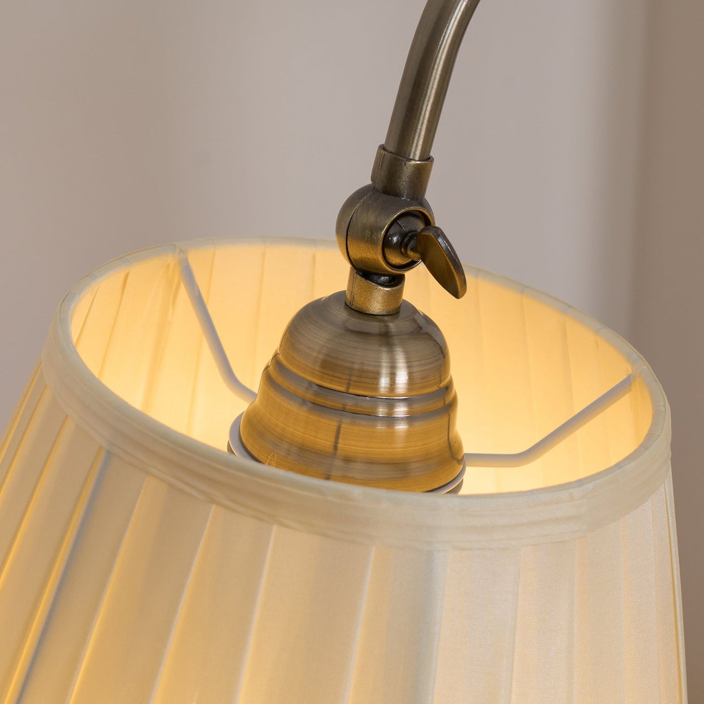 Suffolk Table Lamp | Antique Brass | Adjustable Cream Shade