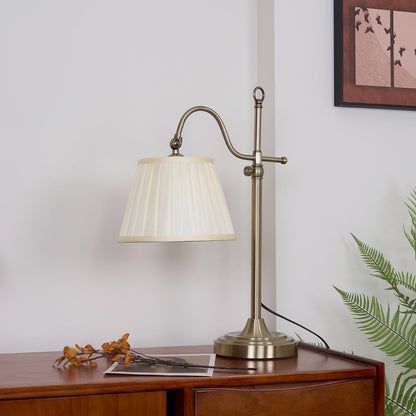 Suffolk Table Lamp | Antique Brass | Adjustable Cream Shade