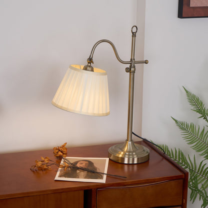 Suffolk Table Lamp | Antique Brass | Adjustable Cream Shade