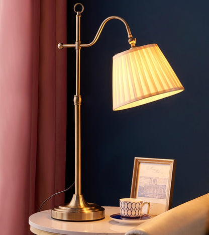 Suffolk Table Lamp | Antique Brass | Adjustable Cream Shade