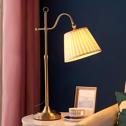 Suffolk Table Lamp | Antique Brass | Adjustable Cream Shade