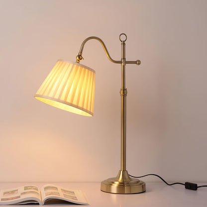 Suffolk Table Lamp | Antique Brass | Adjustable Cream Shade