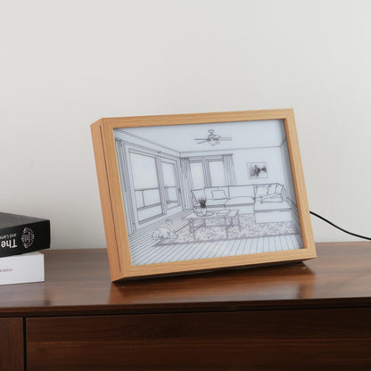 Dog Sunbathing Mural Art Lamp | Wood & Acrylic | Warm, Neutral, Cool Light