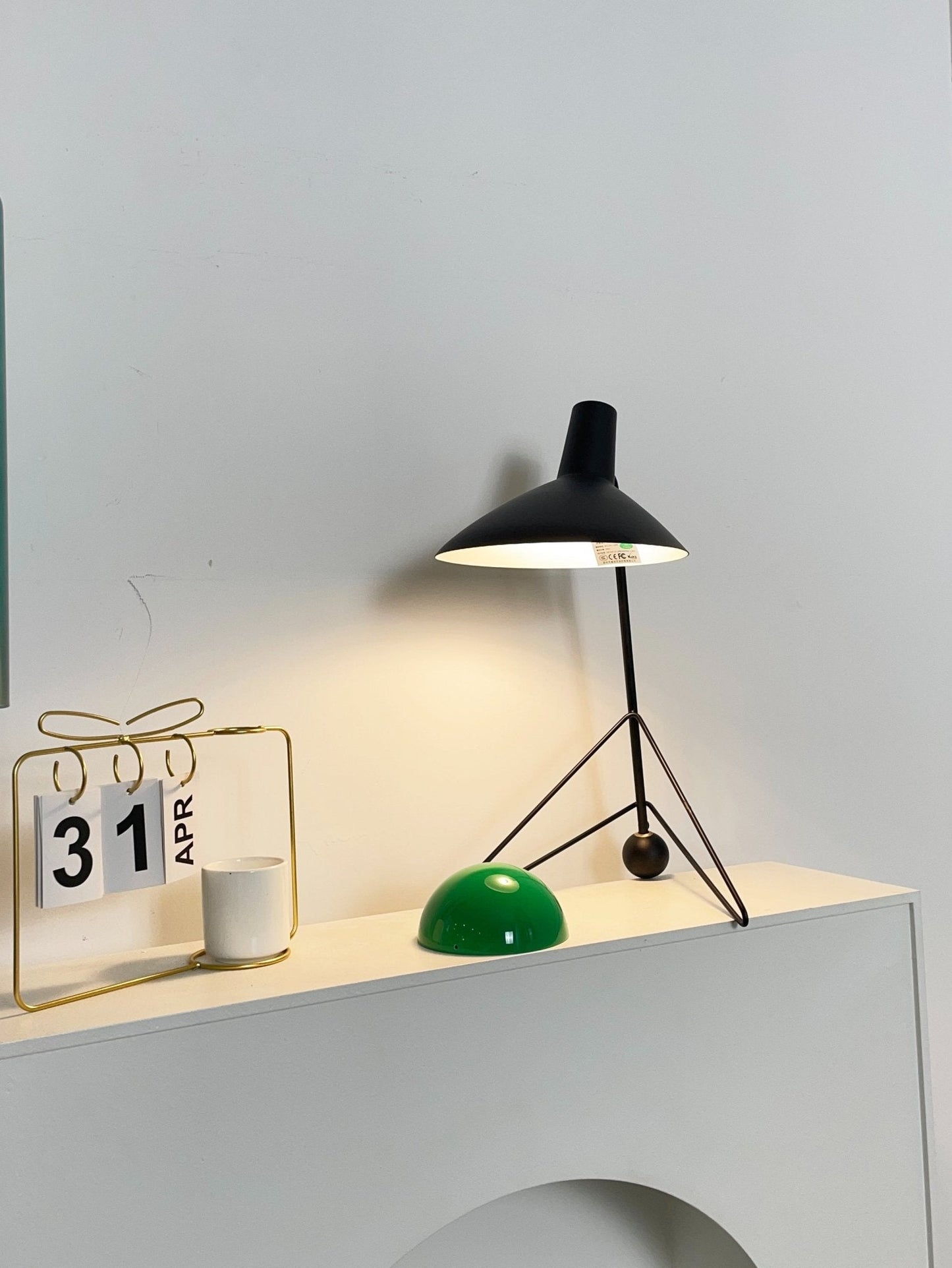 Svelte Noir Table Lamp | Matte Black Metal | 31cm Diameter