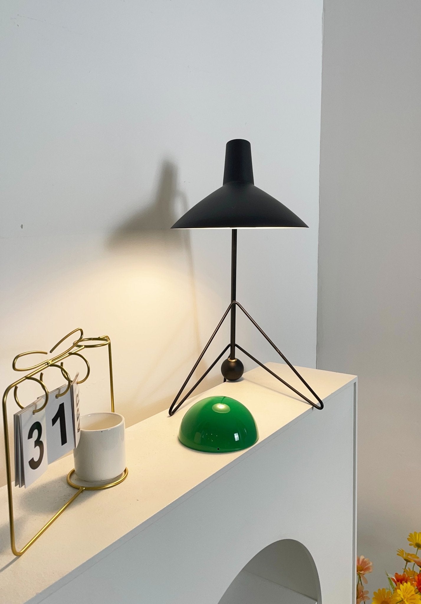 Svelte Noir Table Lamp | Matte Black Metal | 31cm Diameter