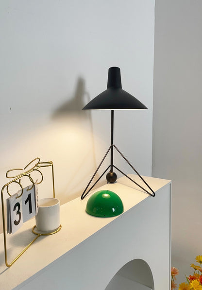 Svelte Noir Table Lamp | Matte Black Metal | 31cm Diameter