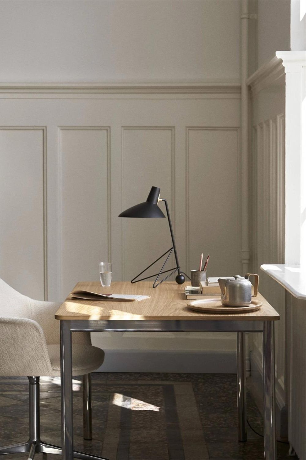 Svelte Noir Table Lamp | Matte Black Metal | 31cm Diameter