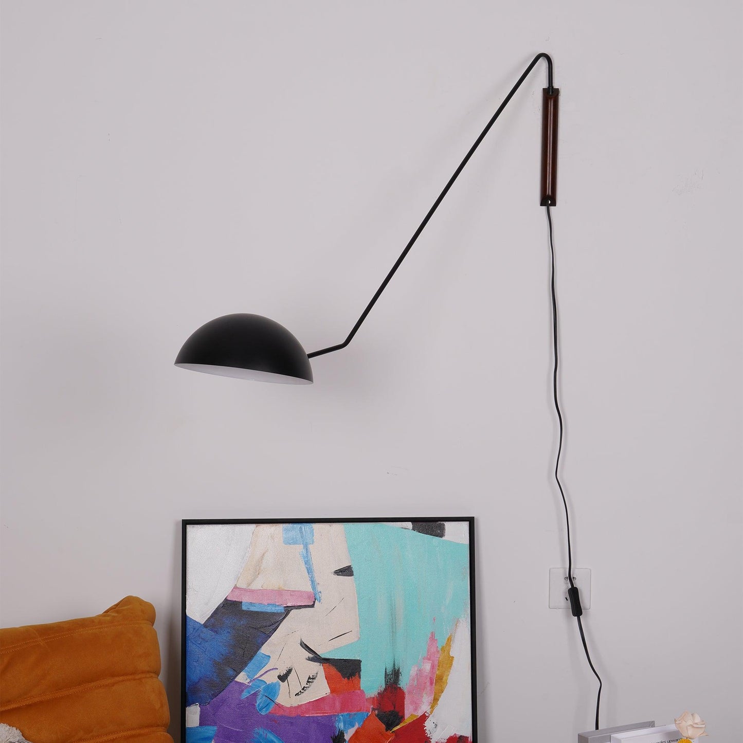 Swing Dome Wall Light Set | Wood & Aluminum | White and Black Finish