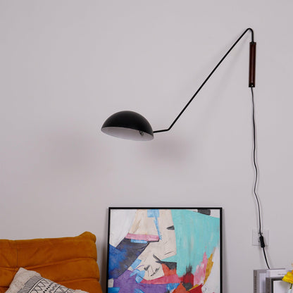Swing Dome Wall Light Set | Wood & Aluminum | White and Black Finish