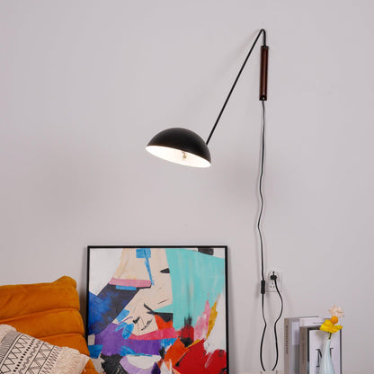 Swing Dome Wall Light Set | Wood & Aluminum | White and Black Finish
