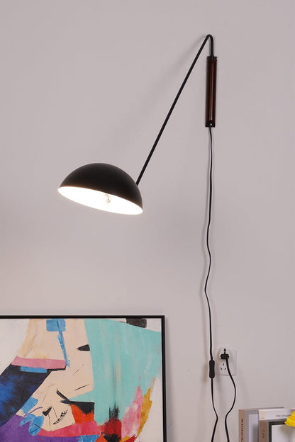 Swing Dome Wall Light Set | Wood & Aluminum | White and Black Finish