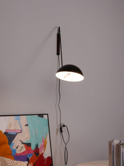Swing Dome Wall Light Set | Wood & Aluminum | White and Black Finish