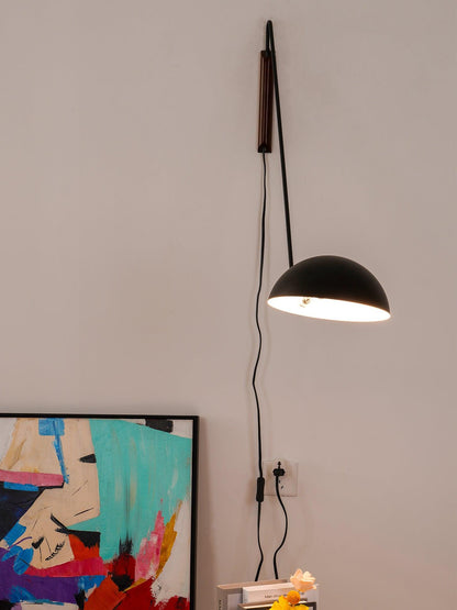 Swing Dome Wall Light Set | Wood & Aluminum | White and Black Finish