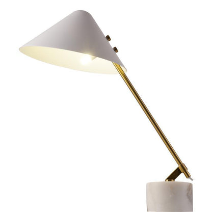Minimalist Desk Lamp | White Aluminum Shade | Adjustable Steel Arm