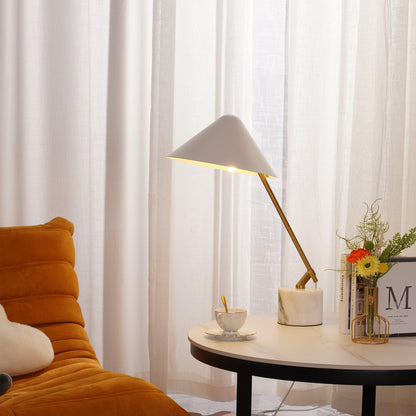 Minimalist Desk Lamp | White Aluminum Shade | Adjustable Steel Arm