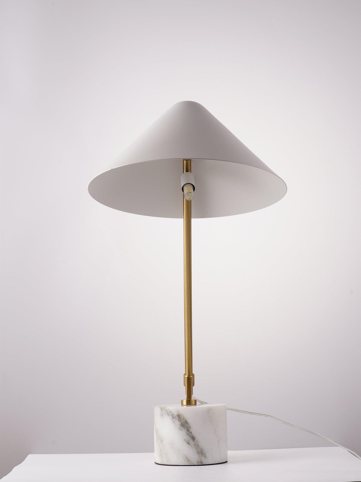 Minimalist Desk Lamp | White Aluminum Shade | Adjustable Steel Arm